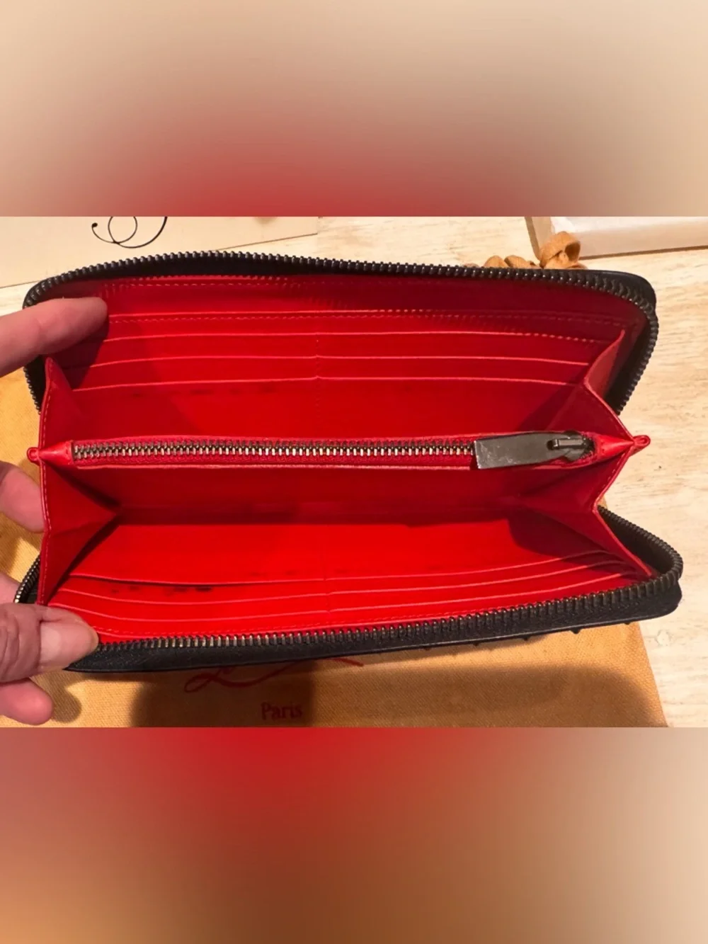 Christian Louboutin Black Studded Zip Clutch - Picture 3 of 5